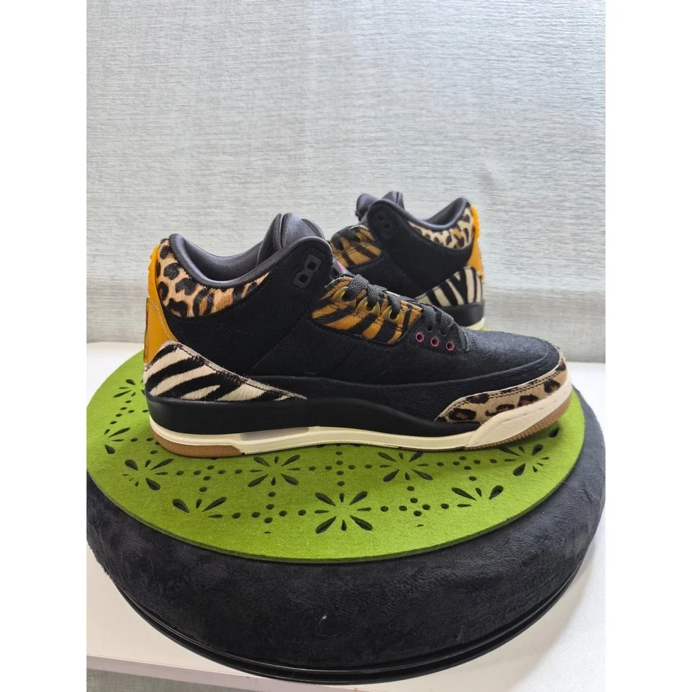 Air Jordan 3 Retro SE CK4344-002 Mens 8.5 Shoes Black Animal Instinct Sneakers